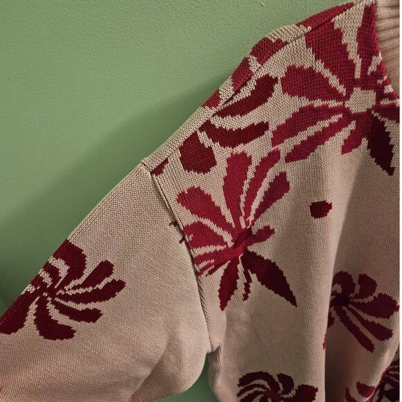 NWT! FOR DAYS Oversized Floral Crew Sweater in Light Pink Floral Organic Cotton - Picture 7 of 11